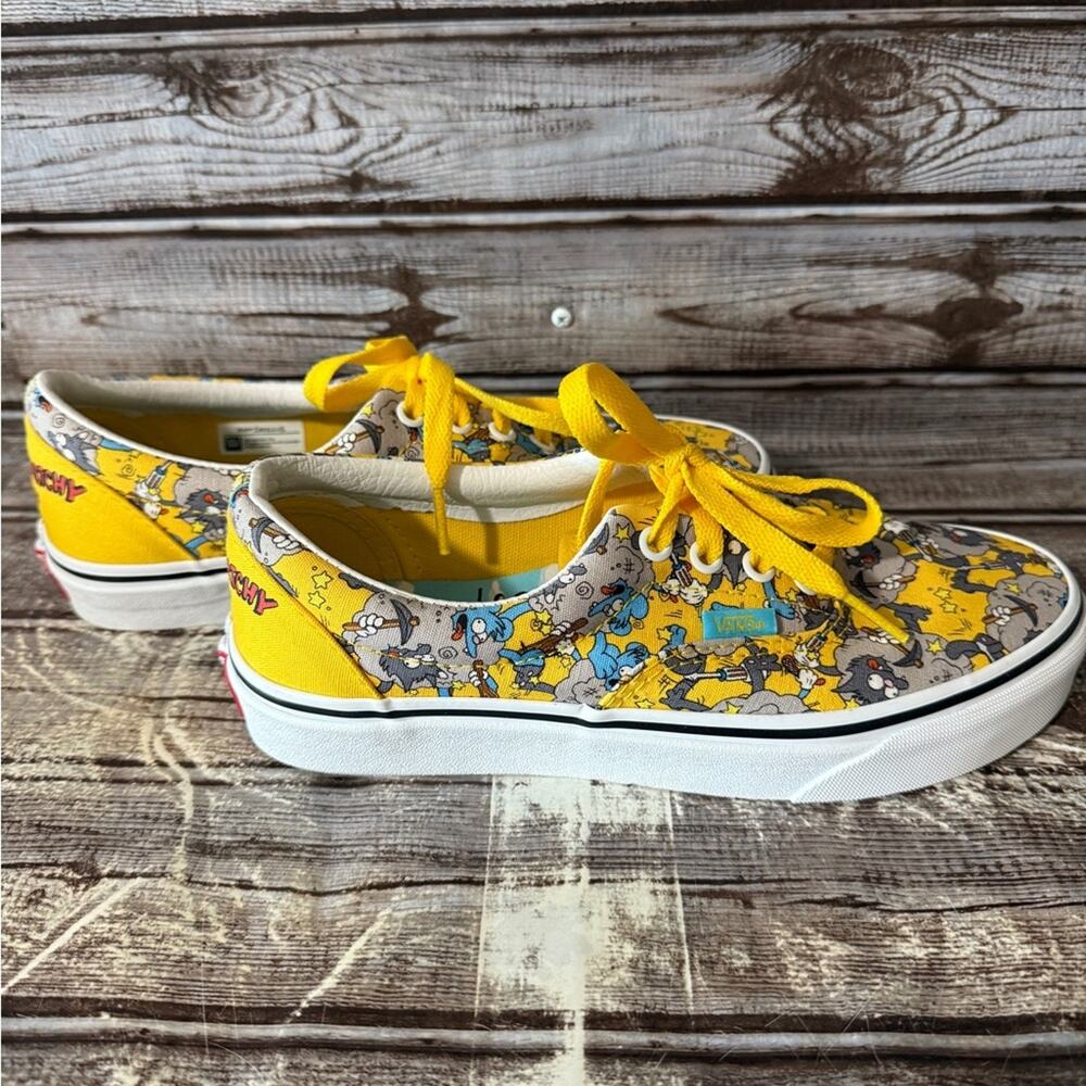 Vans The Simpsons Yellow Sneakers Itchy & Scratchy NWOT Unworn Mens size 5.5 - Picture 5 of 10